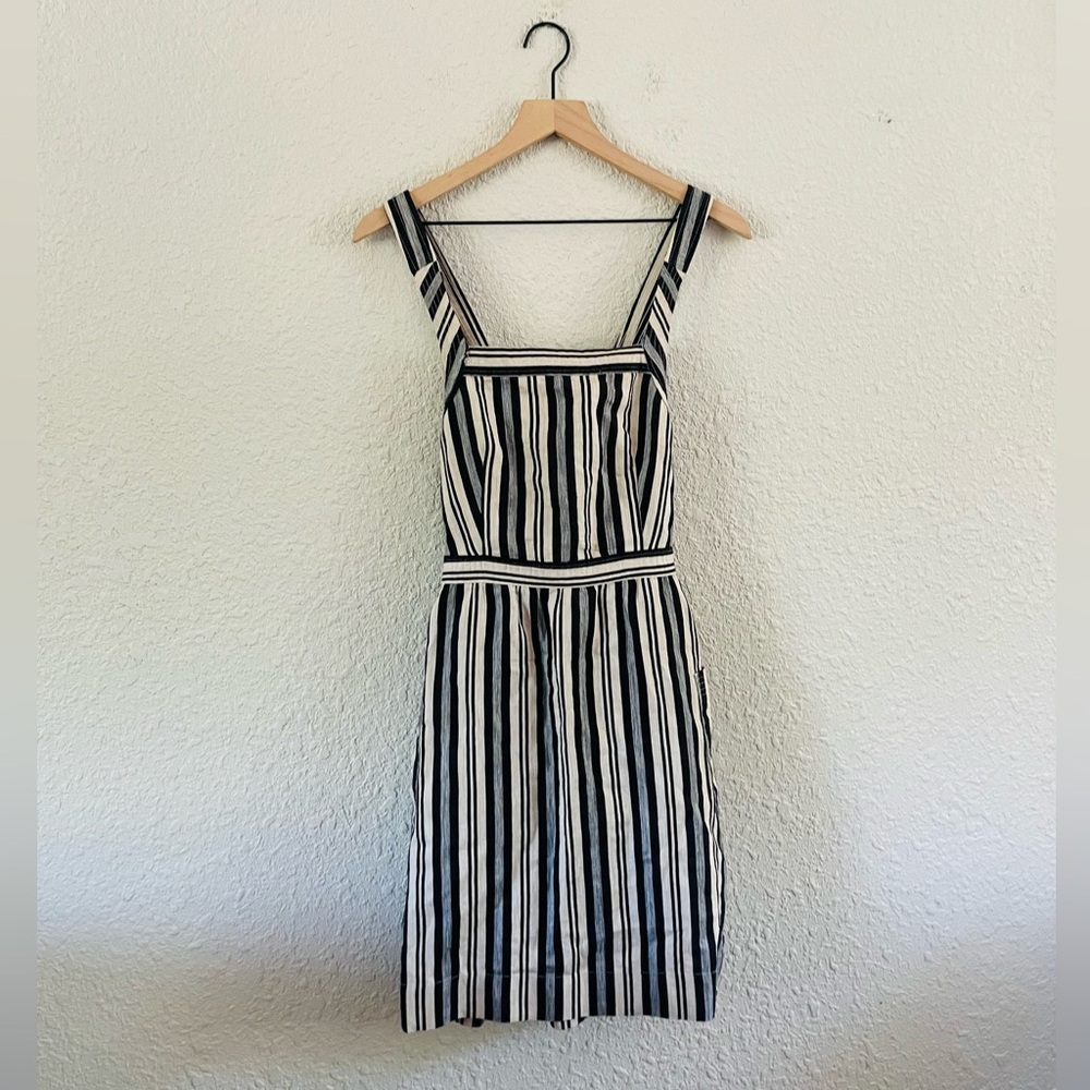 Madewell Black and White Striped Mini Dress